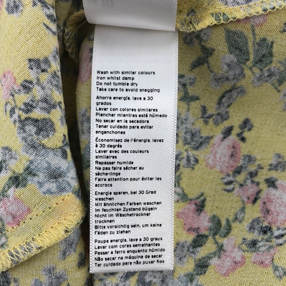 TOPSHOP Yellow Floral Print Hook Front Dress - Picture 10 of 10